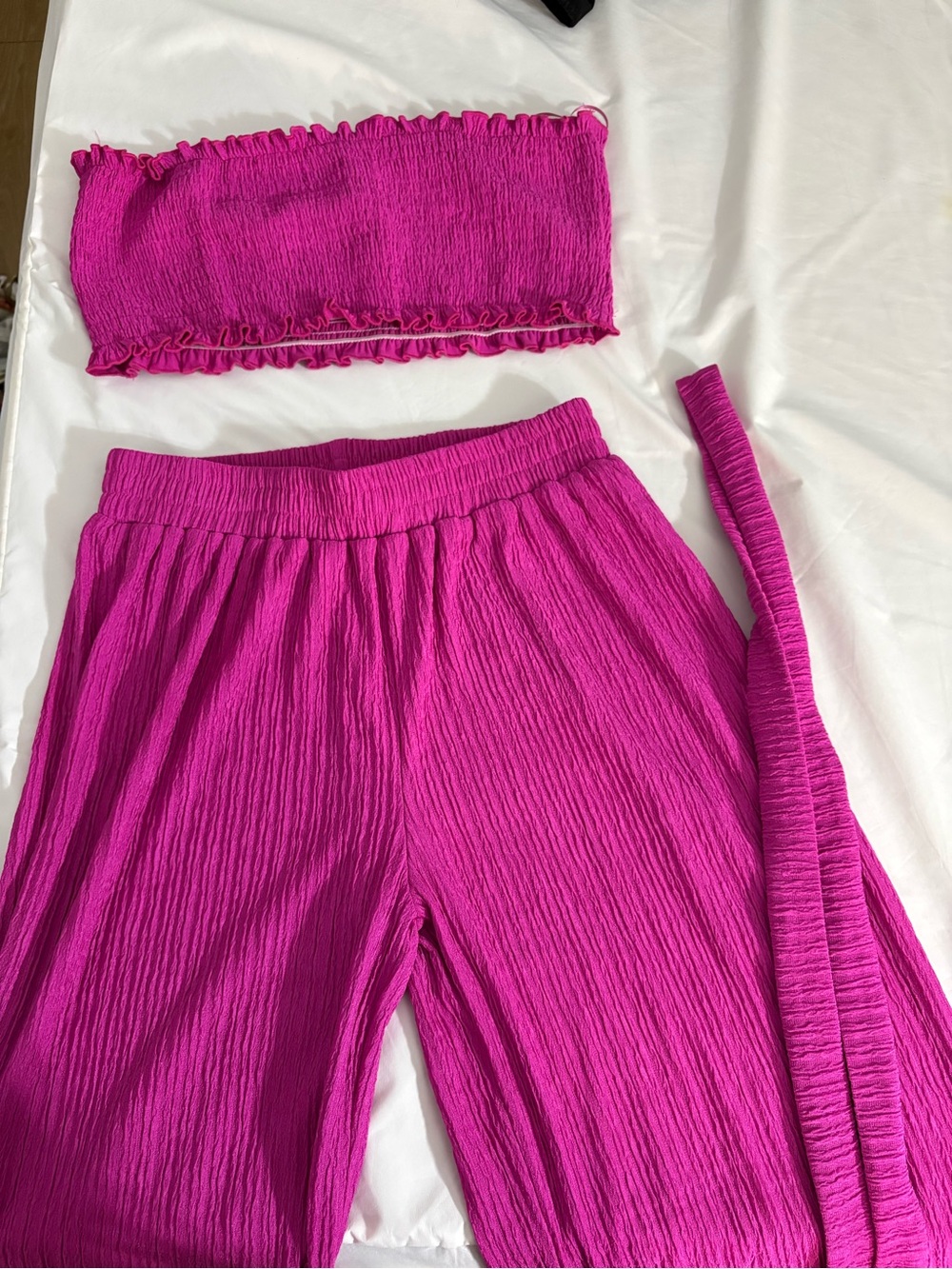 Women’s Fuchsia Smocked Wide-Leg Bottoms